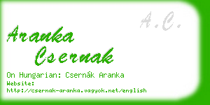 aranka csernak business card