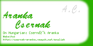 aranka csernak business card